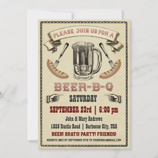 Invitación de la Parte Beer-B-Q