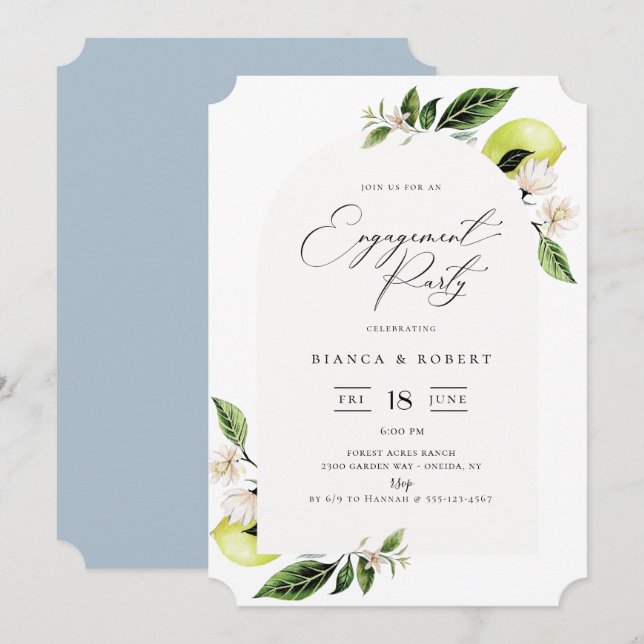 Invitación de la Parte de compromiso de arcos de l (Anverso / Reverso)