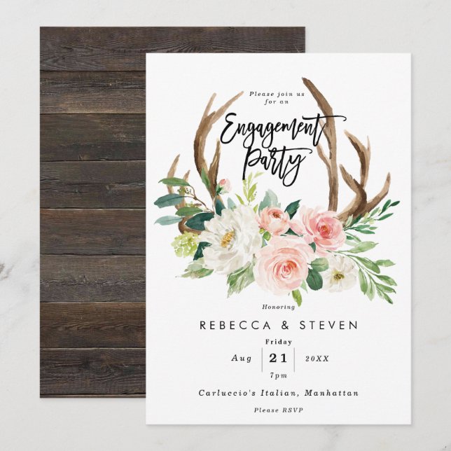 invitación de la parte de compromiso de los antíla (Anverso / Reverso)