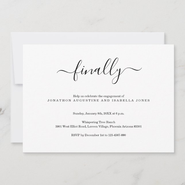 Invitación de la Parte de compromiso final (Anverso)