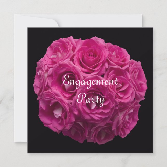 Invitación de la Parte de compromiso — Rosas rosas (Anverso)