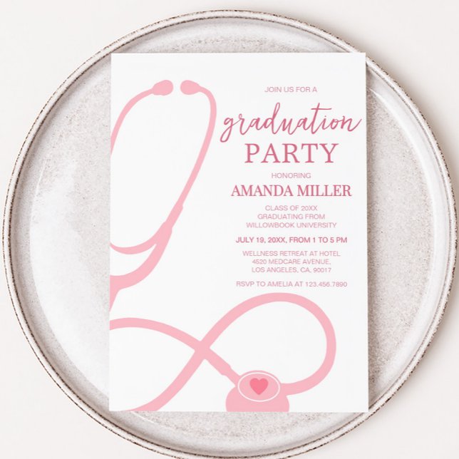 Invitación de la Parte de Graduación Médica de Enf (Nurse Graduation Party Invitation)