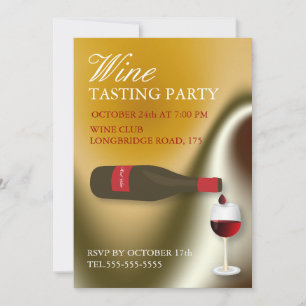 Invitación de la parte de prueba de vinos