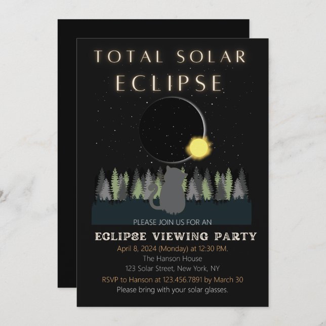 Invitación de la parte de visualización de eclipse (Anverso / Reverso)