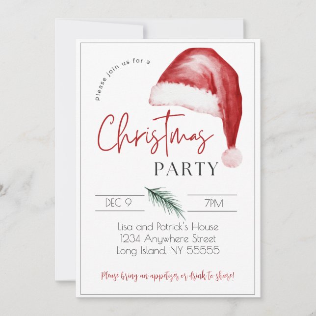 Invitación de la Parte navidad - 5 x 7 (Anverso)