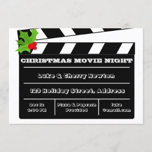Invitación de la película navidad Noche Holly Clap