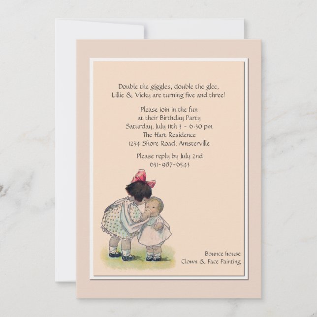 Invitación de la pequeña hermana de la hermana (Anverso)