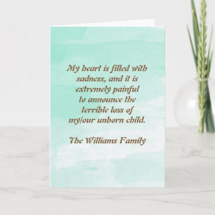 Invitación de la pérdida del embarazo