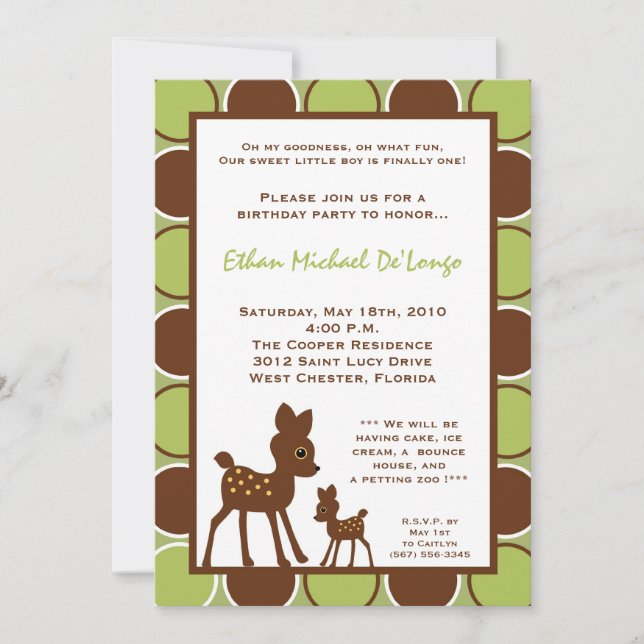 invitación de la pieza del cumpleaños de los (Anverso)