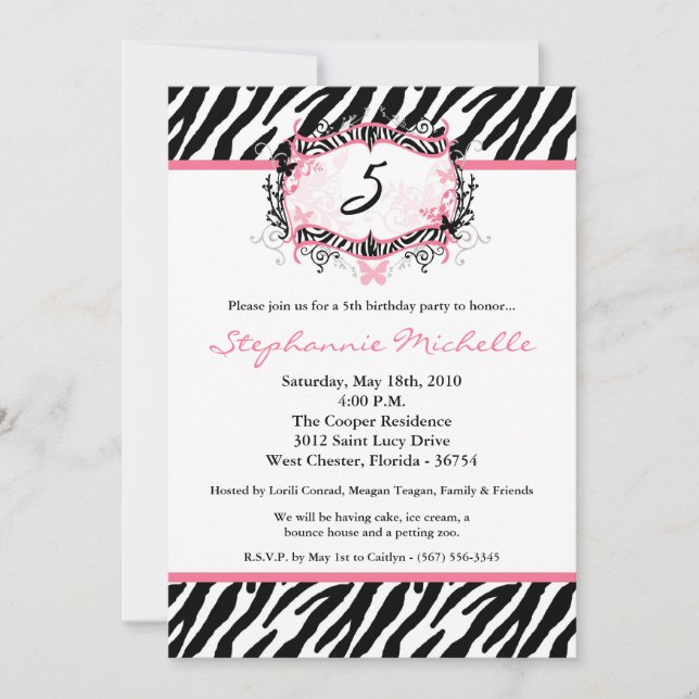 invitación de la pieza del cumpleaños del (Anverso)