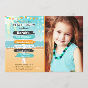 Invitación de la playa del cumpleaños de la playa