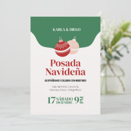 Invitación de la Posada Navideña con Esferas