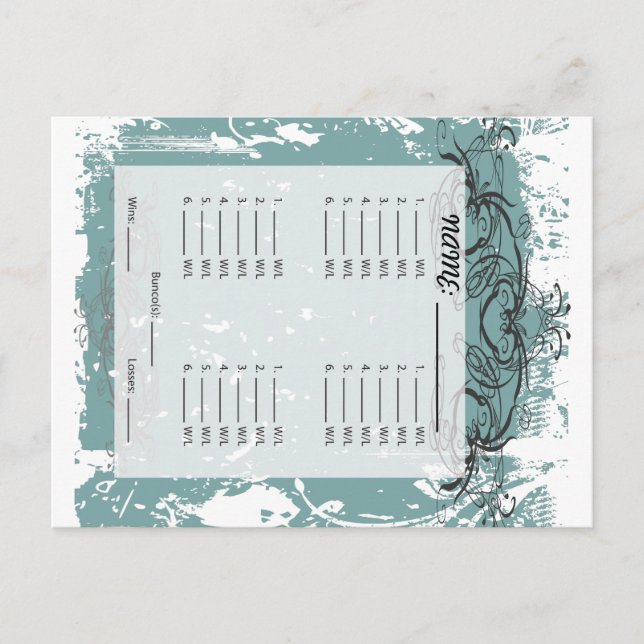 Invitación de la postal de Bunco (Anverso)