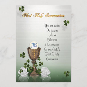 Invitación de la Primera Comunidad con shamrock ir