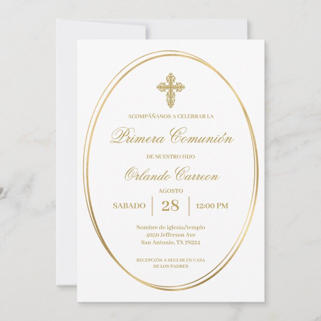 Invitación de la primera comunión (Anverso)