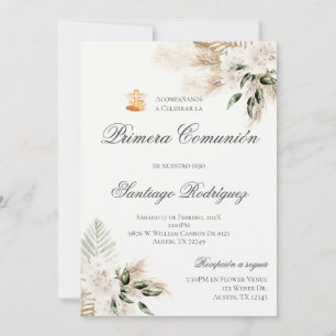 Invitación de la primera comunión del Boho en espa