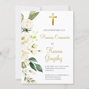 Invitación de la primera comunión española floral