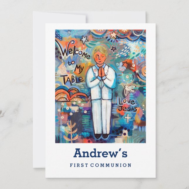 Invitación de la primera comunión, Personalizable, (Anverso)