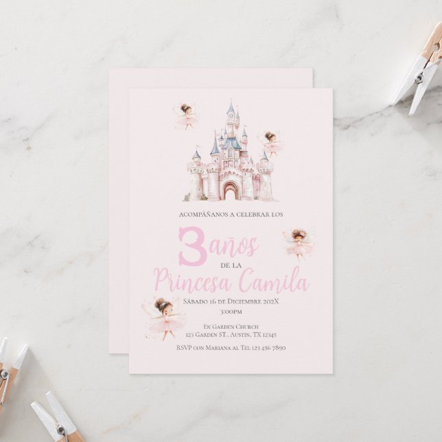 Invitación de la princesa a su tercer cumpleaños e (Anverso/Reverso In Situ)
