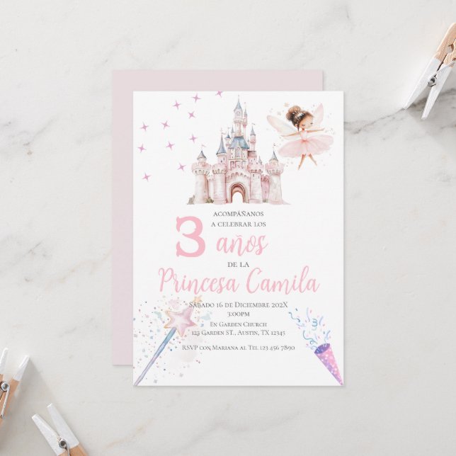 Invitación de la princesa a su tercer cumpleaños e (Anverso/Reverso In Situ)