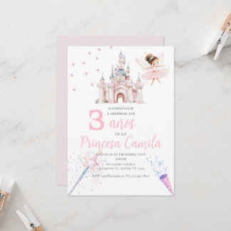 Invitación de la princesa a su tercer cumpleaños e