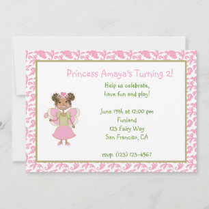 Invitación de la princesa afroamericana Fairy