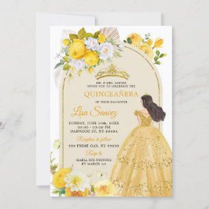 Invitación de la princesa amarilla de Boho