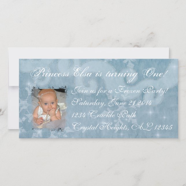 Invitación de la princesa Elsa congelada (Anverso)