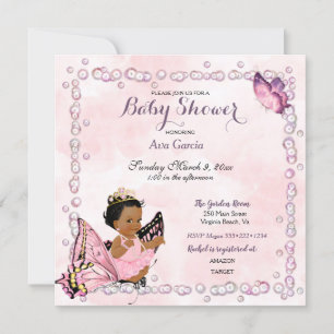 Invitación de la princesa mariposa bebé