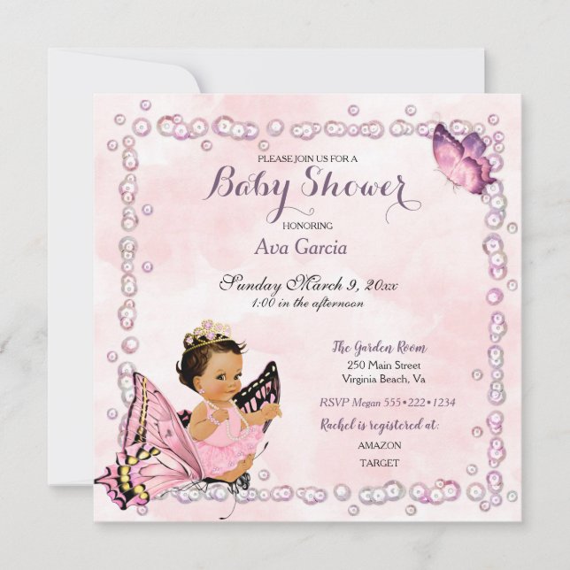 Invitación de la Princesa Mariposa Niña (Anverso)