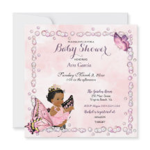 Invitación de la princesa mariposa niña bebé