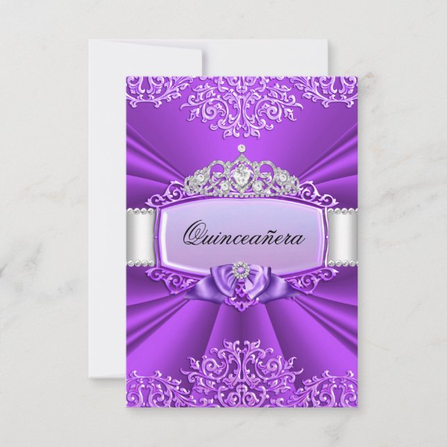 Invitación de la Princesa Tiara y Damask Quinceane (Anverso)