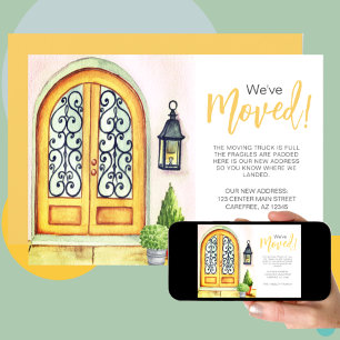 Invitación de la puerta amarilla movida