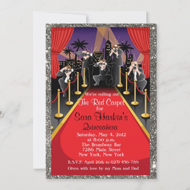 Invitación de la Purpurina Quinceañera de la Alfom (Anverso)