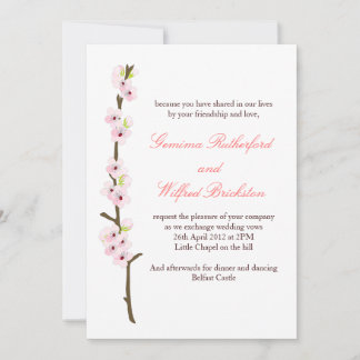 Invitación de la rama de la flor de cerezo