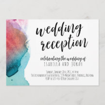 Invitación de la recepción nupcial de la acuarela