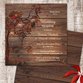 Invitación de la recepción romántica de la boda de