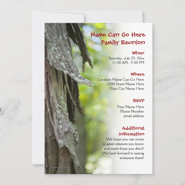 Invitación de la reunión de familia del bosque