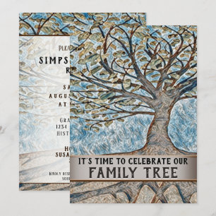 Invitación de la reunión del árbol de familia
