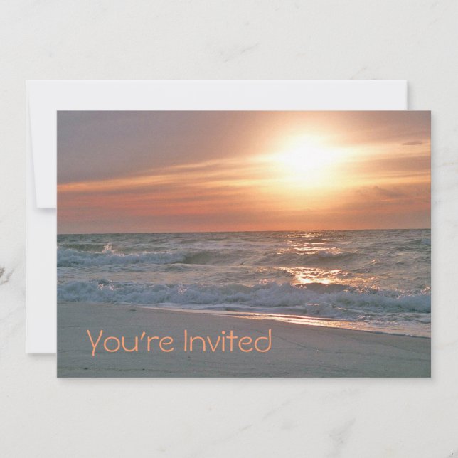 Invitación de la salida del sol de la playa (Anverso)