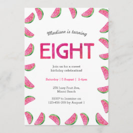 Invitación de la sandía al cumpleaños 8
