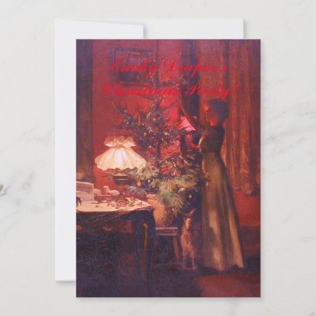 Invitación de la señora y del árbol de navidad del (Anverso)