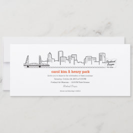 Invitación de la silueta de la ciudad de Portland
