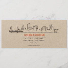 Invitación de la silueta de la ciudad de Portland