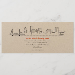 Invitación de la silueta de la ciudad de Portland