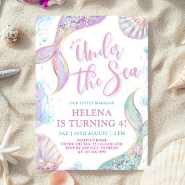 Invitación de la sirena bajo el mar para el cuarto
