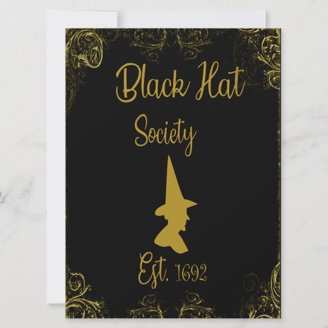 Invitación de la Sociedad de Gorras Negros de Hall (Anverso)