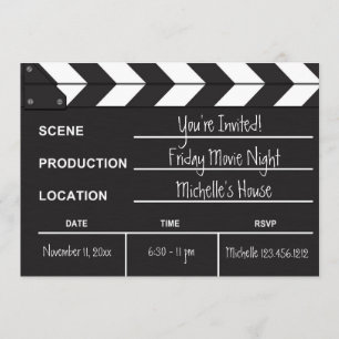 Invitación de la tablilla de la noche de película