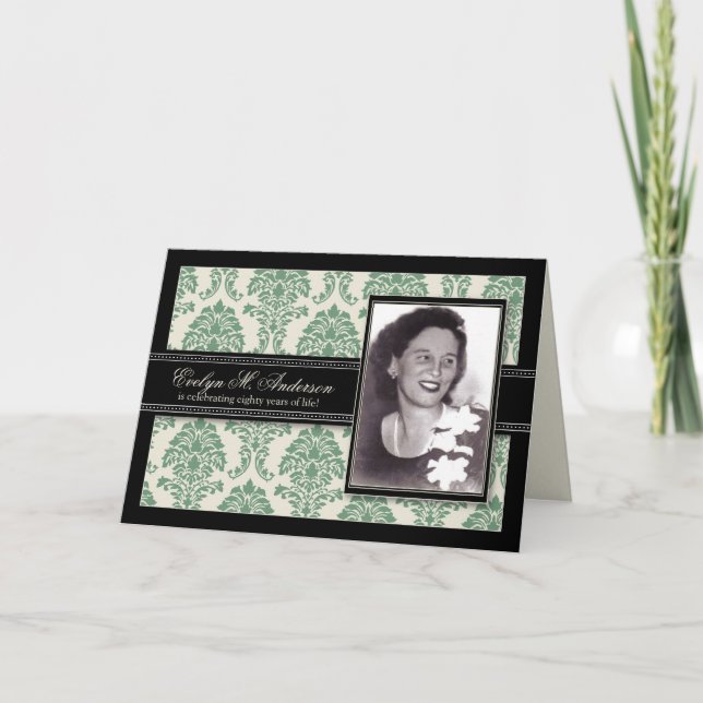 Invitación de la TARJETA de cumpleaños de Años de  (Anverso)