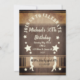 Invitación de la tarjeta de cumpleaños de la silue